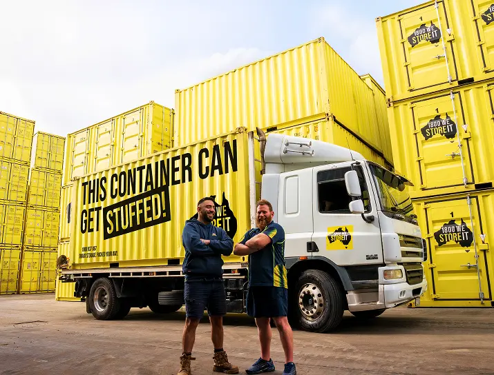 Storage container on truck.